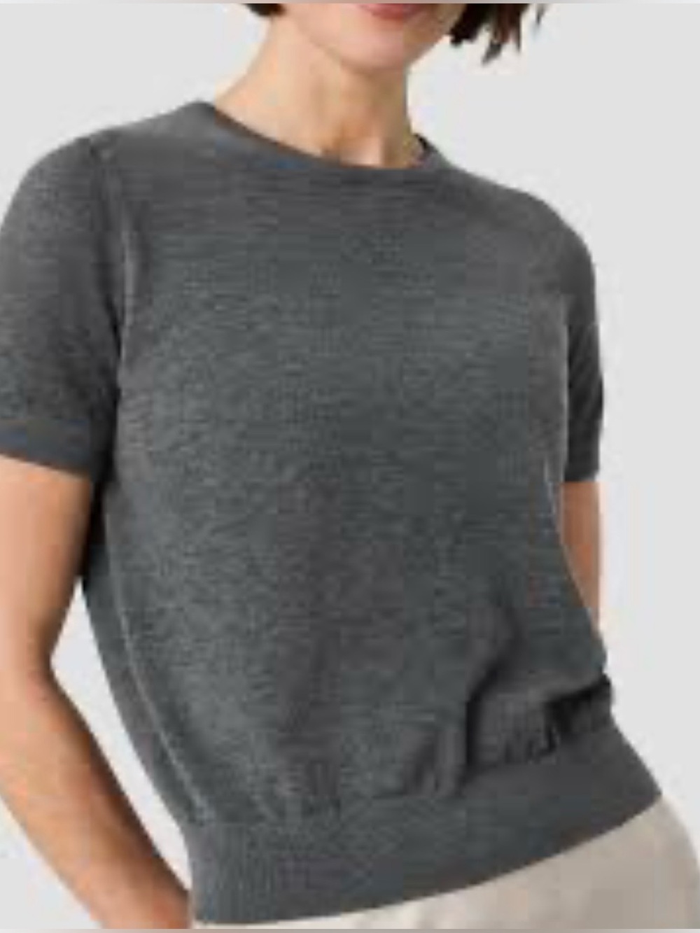 NEW* Lands’ End Gray Short Sleeved Womens Cotton Sweater Size Small (6-8) NWOT